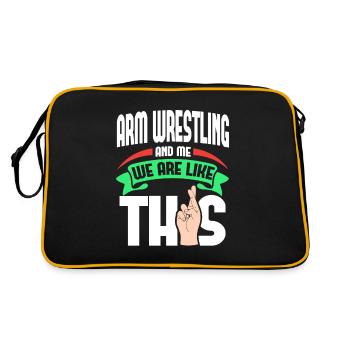Armdrücken Me Are Like - Retro Tasche - Schwarz/Gold - Hinten