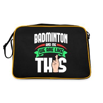 Badminton Me Are Like - Retro Tasche - Schwarz/Gold - Hinten