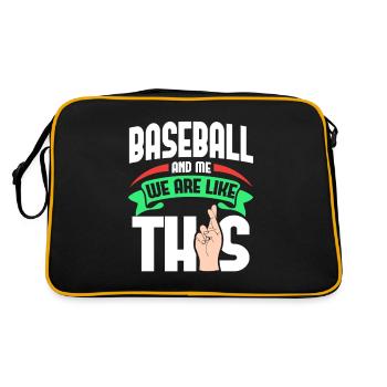 Baseball Me Are Like - Retro Tasche - Schwarz/Gold - Hinten