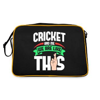 Cricket Me Are Like - Retro Tasche - Schwarz/Gold - Hinten