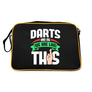 Darts Me Are Like - Retro Tasche - Schwarz/Gold - Hinten
