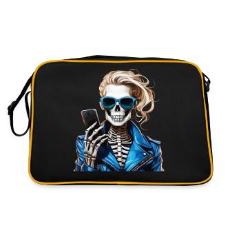 SKELETON WOMAN SMARTPHONE - Retro Bag - black/gold - Back