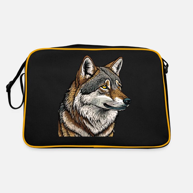 WOLF - Retro Tasche - Schwarz/Gold