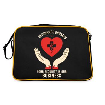 Versicherungsmakler: Ihre Sicherheit ist unser Geschäft. - Retro Tasche - Schwarz/Gold - Hinten