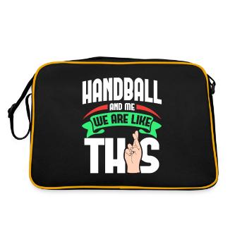 Handball Me Are Like - Retro Tasche - Schwarz/Gold - Hinten