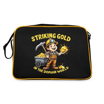 GOLD MINER - Retro Bag - black/gold - Back