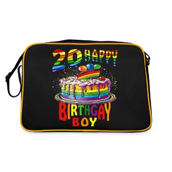 TORTE 20 NAISSANCE HEUREUSEGARÇON GAY - Sac Retro - noir/or - Dos
