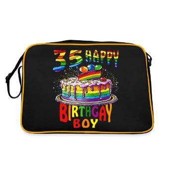 TORTE 35 NAISSANCE HEUREUSEGARÇON GAY - Sac Retro - noir/or - Dos