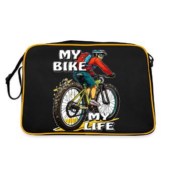 FAHRRAD MOUNTAIN BIKER MY BIKE MY LIFE - Retro Bag - black/gold - Back