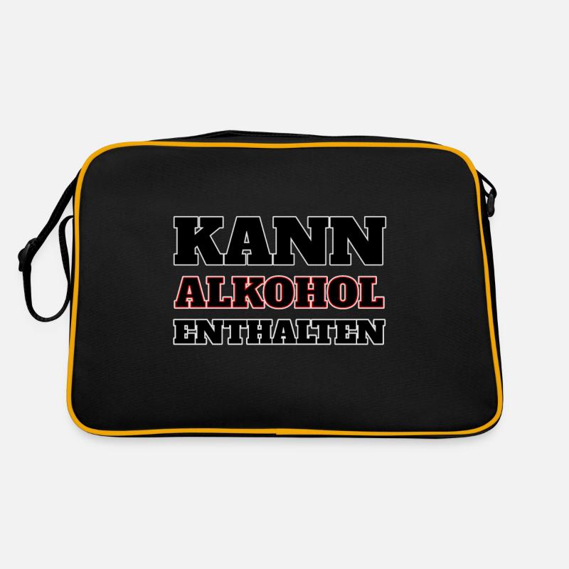 Kann Alkohol enthalten - Lustiger Trinkspruch Retro Tasche