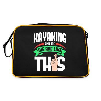 Kayaking Me Are Like - Retro Tasche - Schwarz/Gold - Hinten