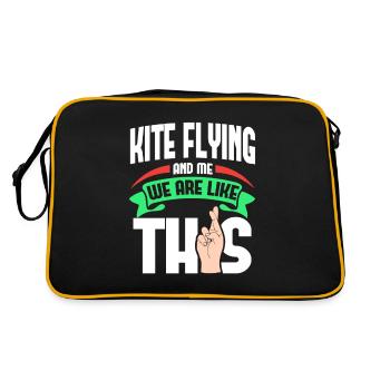Kite Flying Me sind wie - Retro Tasche - Schwarz/Gold - Hinten