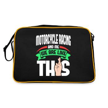 Motorcycle Racing Me Are Like - Retro Bag - black/gold - Back