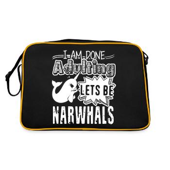 Narwhal Lets Be Narwhals - Retro Bag - black/gold - Back