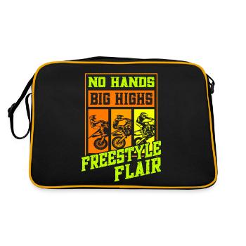 Dirt Biker Riding No Hands Big Highs Dirt Bike - Retro Bag - black/gold - Back