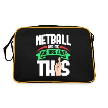 Netball Me Are Like - Retro Tasche - Schwarz/Gold - Hinten