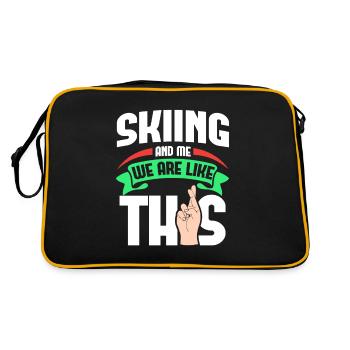 Skiing Me Are Like - Retro Tasche - Schwarz/Gold - Hinten