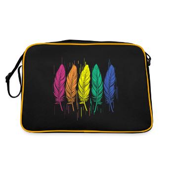 FEATHERS - Retro Bag - black/gold - Back
