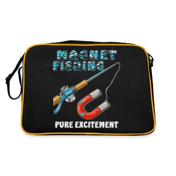 MAGNET FISHING PURE EXCITEMENT - Retro Bag - black/gold - Back