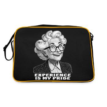 ÄLTERE FRAU EXPERIENCE IS MY PRIDE - Retro Tasche - Schwarz/Gold - Hinten