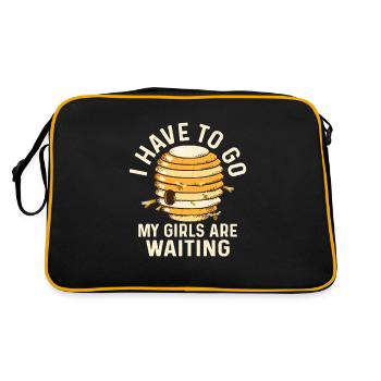 Je dois y aller, mes filles attendent, apiculture, Beeke - Sac Retro - noir/or - Dos