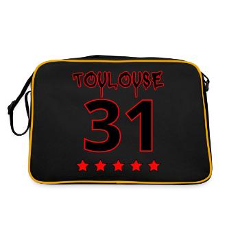 Toulouse 31,Ville Rose 5 étoiles Vintage Comic. - Sac Retro - noir/or - Dos
