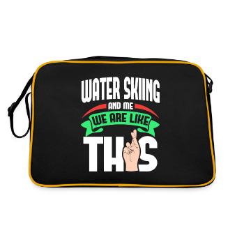 Wasserski Me Are Like - Retro Tasche - Schwarz/Gold - Hinten