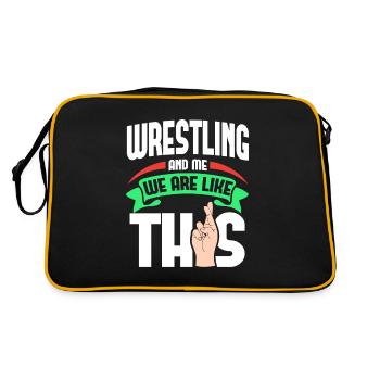 Wrestling Me Are Like - Retro Tasche - Schwarz/Gold - Hinten