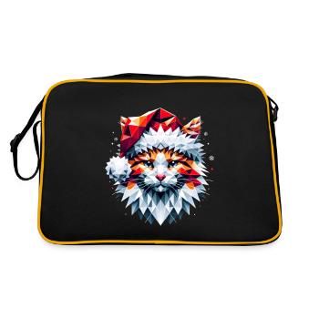 Polygon Design - Chat chat avec chapeau de Père Noël - Sac Retro - noir/or - Dos