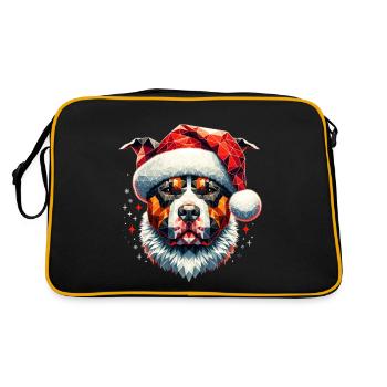 Polygon Design - Chien Pitbull avec chapeau de Père Noël - Sac Retro - noir/or - Dos