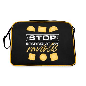 Stop Staring At My Raviolis Italian Culinary Pasta - Retro Bag - black/gold - Back