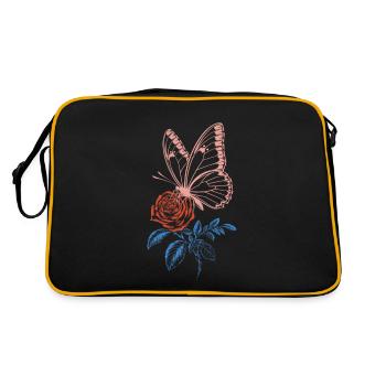 Rose Butterfly - Retro Bag - black/gold - Back