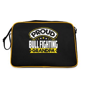 Sport Opa Stierkampf Opa - Retro Tasche - Schwarz/Gold - Hinten