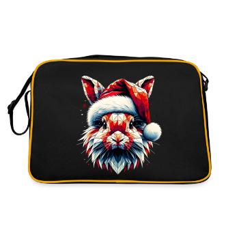 Polygon Art Bunny Santa Hat Original - Retro Bag - black/gold - Back