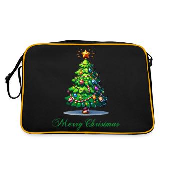 fir tree - Retro Bag - black/gold - Back