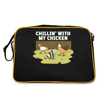 Chillin' With My Chickens Art Design pour - Sac Retro - noir/or - Dos