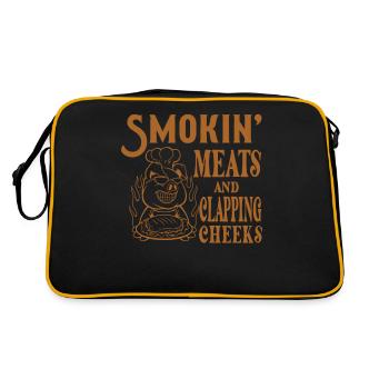 Viandes fumantes et applaudissements sur les joues Grillades BBQ - Sac Retro - noir/or - Dos