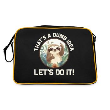Funny Sloth Theme - That's A Dumb Idea - Retro Bag - black/gold - Back