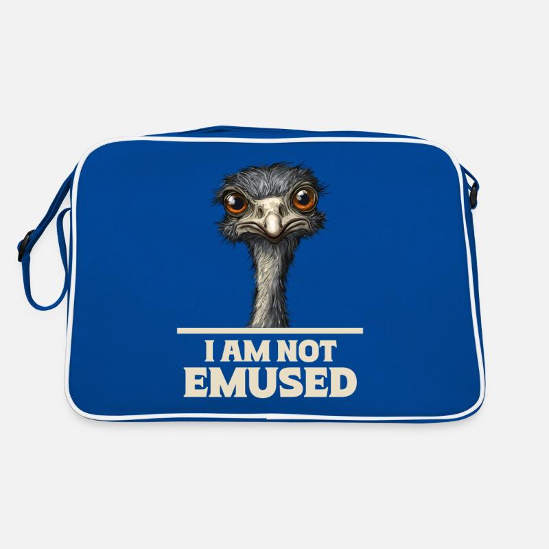 Humorous Emu Saying I Am Not Emused for Retro Bag