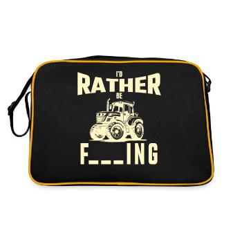 I'd rather drive a tractor - Retro Bag - black/gold - Back