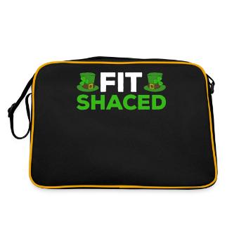Happy St. Patrick's Day Kleeblätter - Retro Tasche - Schwarz/Gold - Hinten