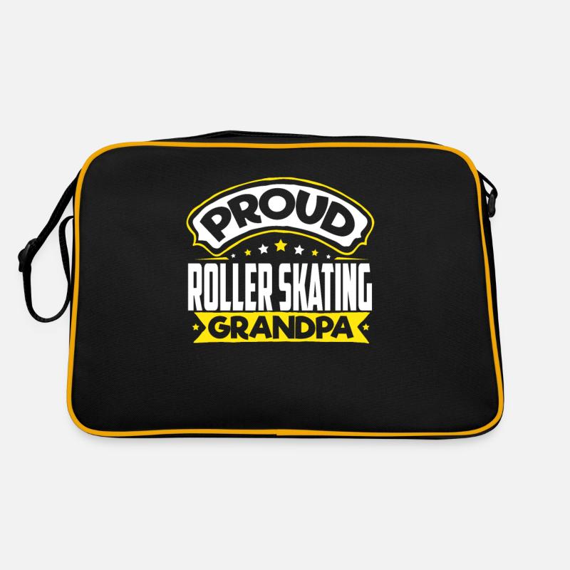 Sport Opa Rollschuh Opa - Retro Tasche - Schwarz/Gold