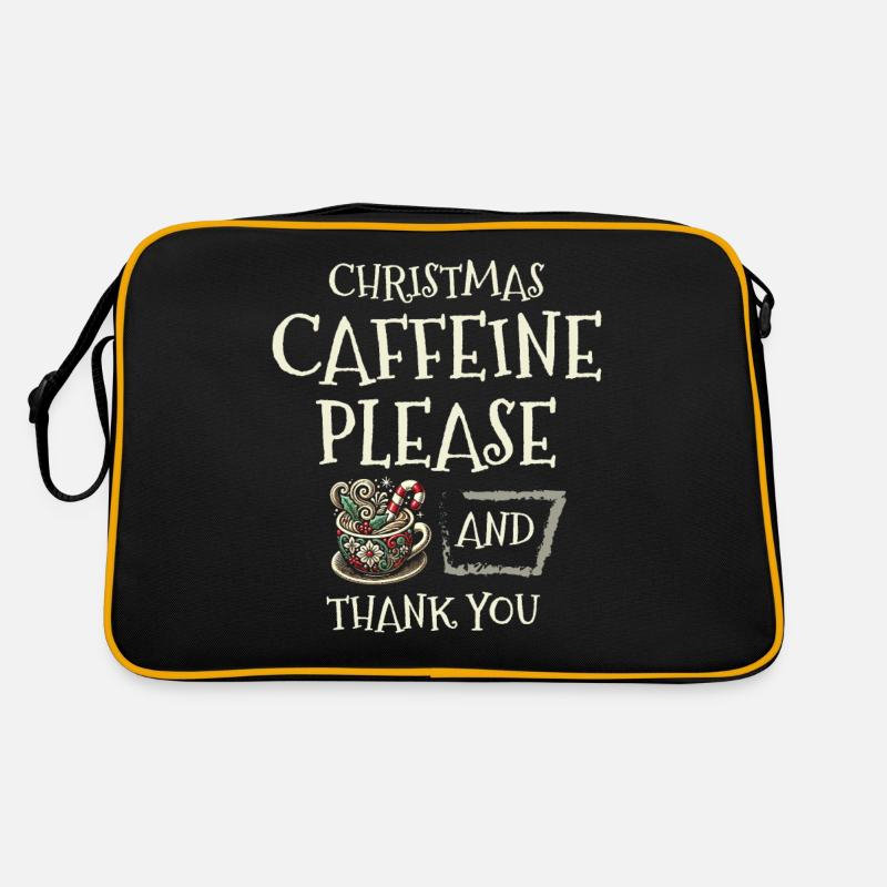 Weihnachtskoffein bitte und danke Feiertagswünsche Retro Tasche