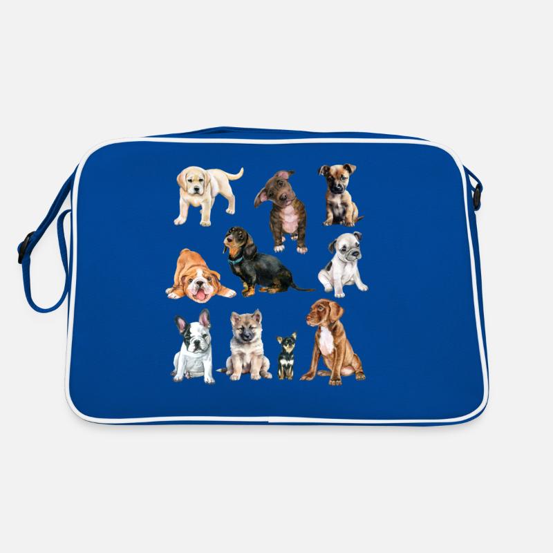 Chiens mignons.Chiots mignons de différentes races de chiens Sac Retro