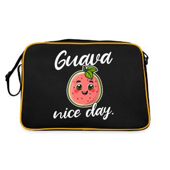 Guava Nice Day fruity illustration with guava - Retro Bag - black/gold - Back