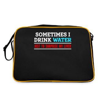 Parfois, je bois de l’eau pour renforcer mon foie - Sac Retro - noir/or - Dos