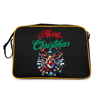 Joyeux Noël souhaite drôle de renne - Noël - Sac Retro - noir/or - Dos