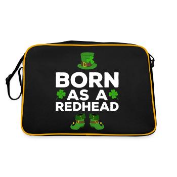 Happy St. Patrick's Day Kleeblätter - Retro Tasche - Schwarz/Gold - Hinten