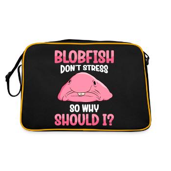 Funny Blobfish Cute Blobfish - Retro Bag - black/gold - Back