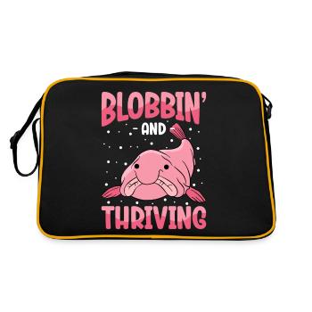 Funny Blobfish Cute Blobfish - Retro Bag - black/gold - Back